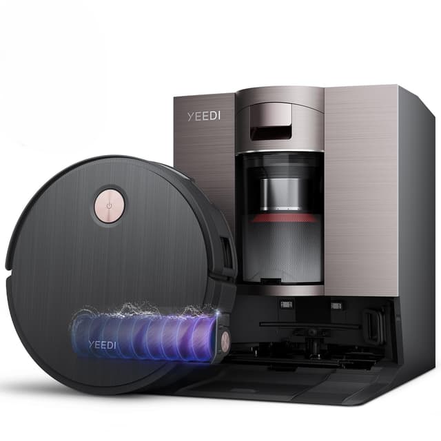 Yeedi S20 Infinity Robot Vacuum&Mop with 19,500Pa Blast Suction, PowerBoost Charging, OZMO Roller 2.0 Self-Washing, Bagless OmniCyclone Station with Hot Mop Washing&Heat Drying, AIVI 3D Navigation