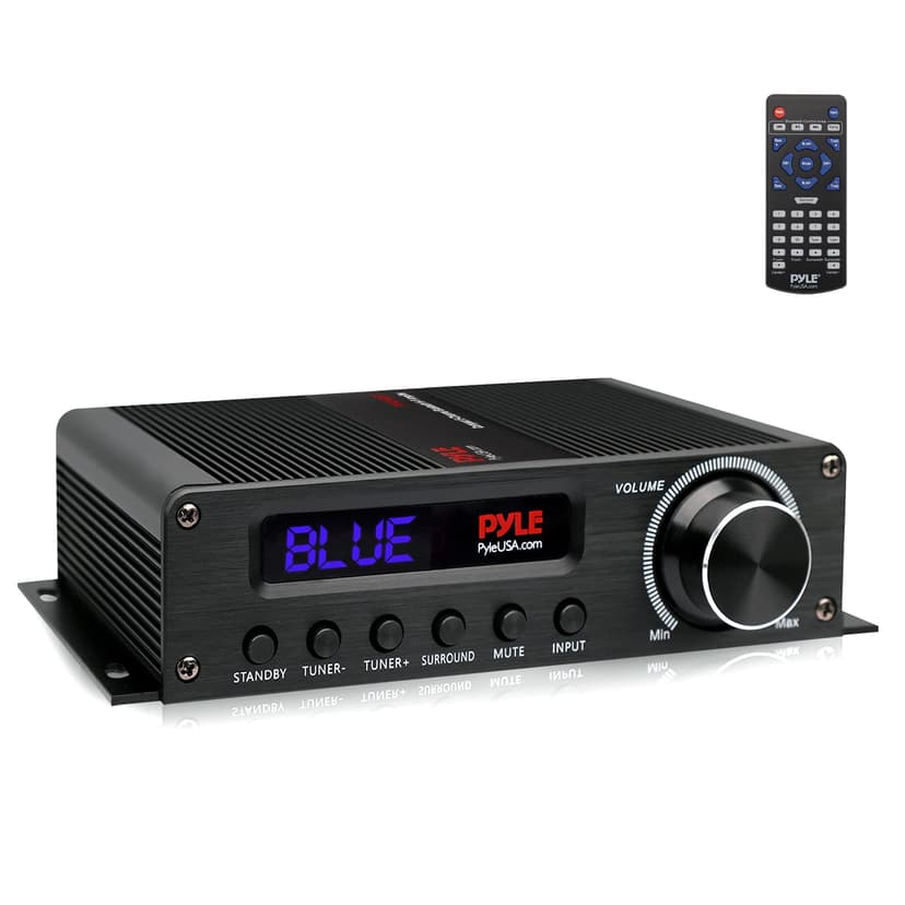 Pyle Wireless Bluetooth Home Audio Amplifier - 100W 5.1 Channel Home Theater Power Stereo Receiver, Surround Sound w/ HDMI, AUX, FM Antenna, Subwoofer Speaker Input, 12V Adapter