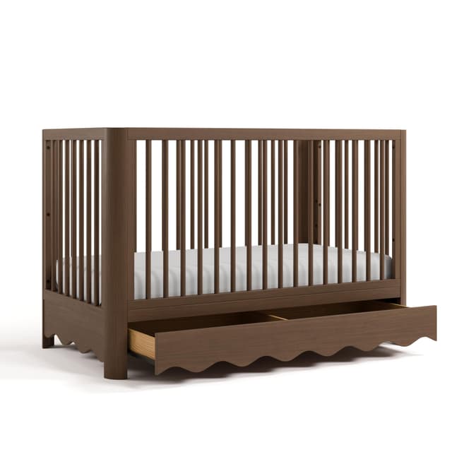 Storkcraft Casablanca Convertible Crib with Drawer and Toddler Guardrail (Hazelnut) – GREENGUARD Gold Certified, Toddler Bed Conversion Kit Included, Fits Standard Crib Mattress, Crib with Storage