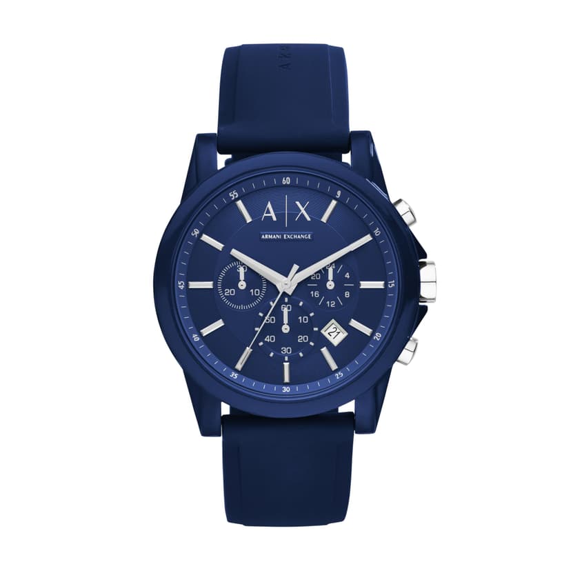 A|X Armani Exchange Chronograph Blue Silicone Watch for Men