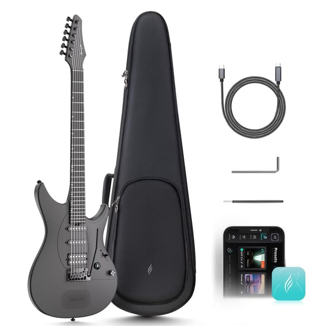 Enya Inspire 39" Smart Electric Guitar - Carbon Fiber Body with Built-in 15W Speaker, 20 Tones & App Control, 4 Presets, Bluetooth, Gig Bag Included, 2-Year Warranty
