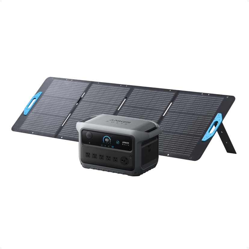 Anker SOLIX C2000 Gen 2 Portable Power Station with 200W Solar Panel, 2,400W (Peak 4,000W) Solar Generator, Full Charge in 58 Min, 2048wh LiFePO4 Battery for Home Backup, Power Outages, and Camping