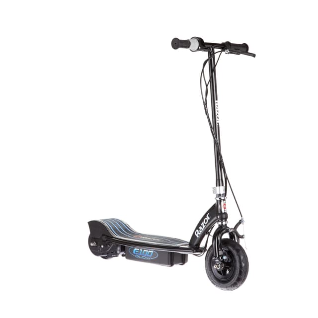 Razor Power Core E100 Electric Scooter for Kids Ages 8+, 120 lb Max Weight – 100W Motor, Up to 10 Mph, 40-Min Ride Time, Twist-Grip Throttle, 8” Pneumatic Front & Flat-Free Rear Tires