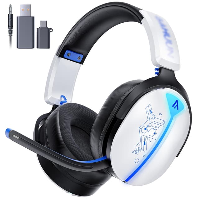 Buwnia Wireless Gaming Headset for Ps5, Ps4, PC, Switch, 2.4GHz+BT5.3 | Competition-Grade Pinpoint | 7.1 Surround Sound for Total Victory | Noise-Canceling Mic |1500mAh All-Day Marathon 40H Battery