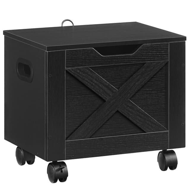 MAHANCRIS Rolling Filing Cabinet, Small File Cabinet Under Desk with Single Drawer, Hanging File Organizer for A4/Letter-Size Documents, Organizer Box, for Home Office, Black FCBK4001