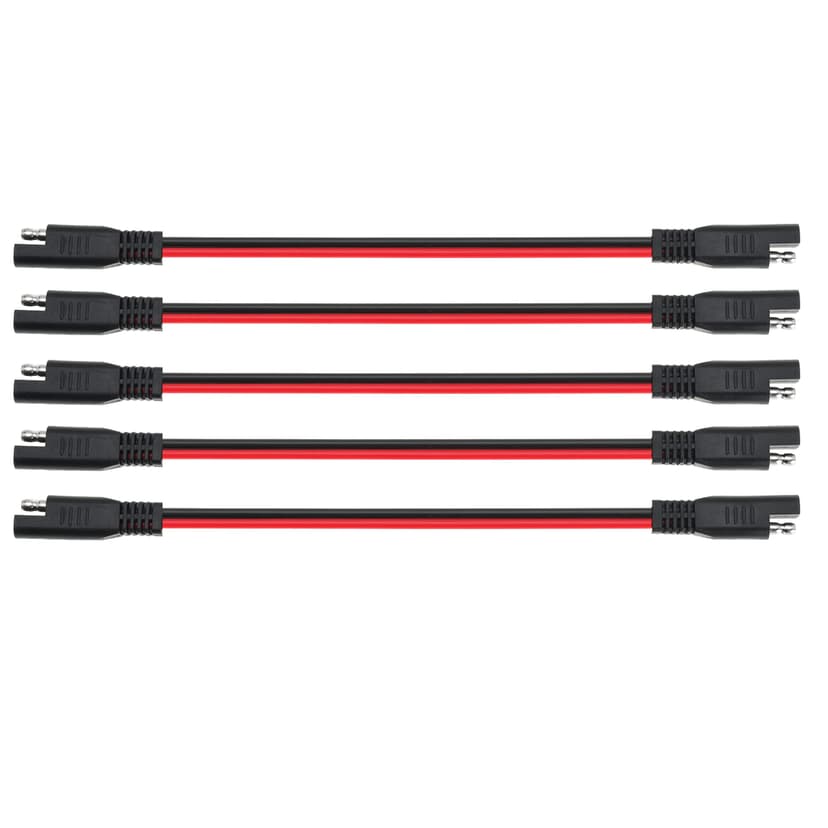 12 AWG SAE to SAE Extension Cable 12 Gauge 2-Pin SAE Connector Extension Cord with Dual Head Plug for Solar Panel Automotive Car Motorcycle 12in