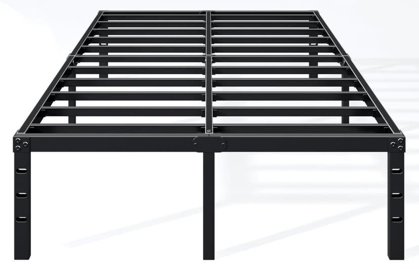 Hafenpo 14 Inch King Bed Frame - Sturdy Metal Platform King Size, No Box Spring Needed, Heavy Duty, Easy Assembly, Strong Bearing Capacity, Under Bed Storage, Black