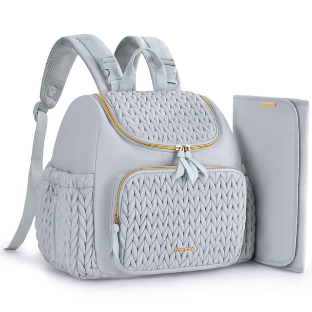 mommore Diaper Bag Small Diaper Backpack Stylish Toddler Baby Mini Maternity Bags Travel Backpacks with Insulated Pockets, Changing Pad, Stroller Straps