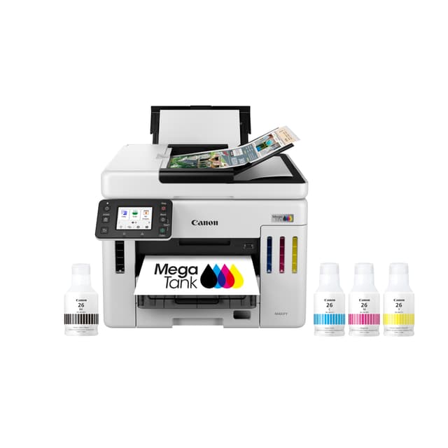 Canon Megatank GX7120 Wireless All-in-One Printer, Print, Copy, Scan and Fax with 2.7" LCD Touch Screen and Auto Document Feeder, White