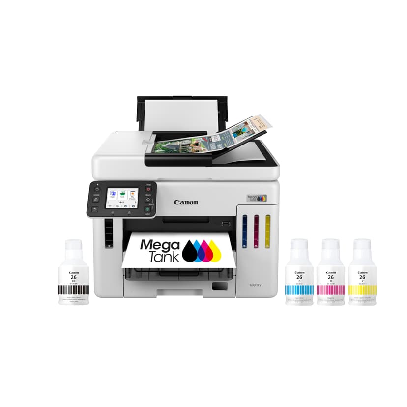 Canon Megatank GX7120 Wireless All-in-One Printer, Print, Copy, Scan and Fax with 2.7" LCD Touch Screen and Auto Document Feeder, White