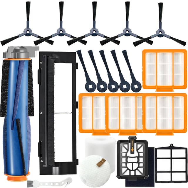 Replacement Parts for Shark AI AV2511AE AV2501S AV2610WA AV2501AE RV2502AE RV2610WA AV2510AOUS AV2510SOUS RV2610WD 2-In-1 AI Ultra Robot Vacuum Cleaner,Main Brush, HEPA Filter, Foam Filter,Side Brush