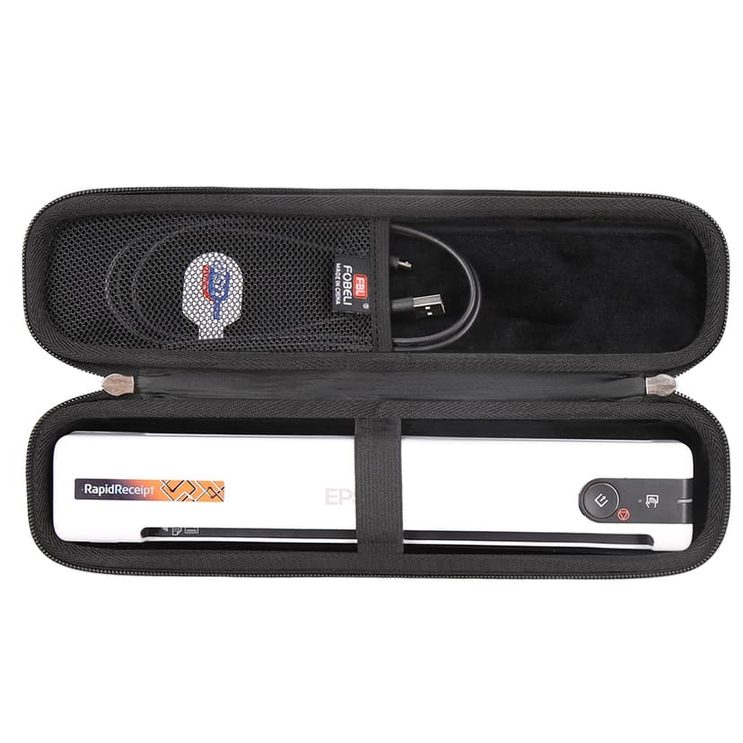 FBLFOBELI EVA Hard Carrying Case Compatible with Epson Workforce ES-50/ES-55R/ ES-60W/ES-65WR/DS-30/DS-70/DS-80W and Epson RapidReceipt RR-60/70W Portable Document Scanner (Case Only) (Black)