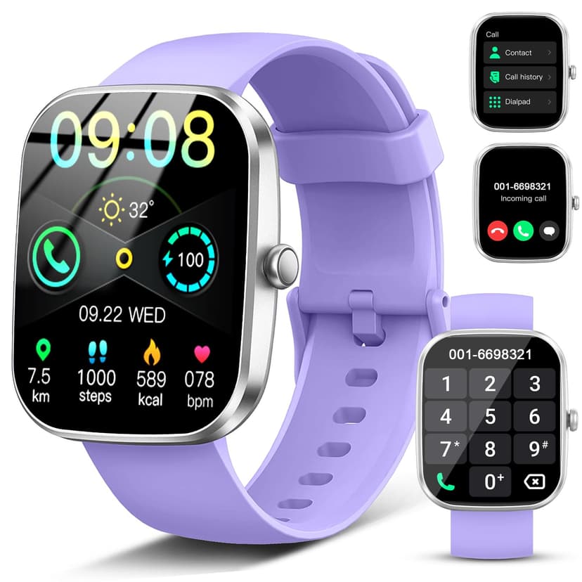 Smart Watch for Women (Answer/Make Call), 1.91"HD Smartwatch with Heart Rate/Sleep Monitor/Pedometer/Calories, Fitness Watch 110+ Sport Modes IP68 Waterproof Activity Tracker for Android iOS Purple