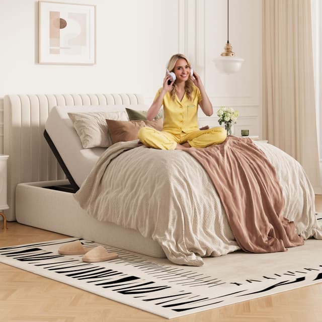 FLEXISPOT Twin XL Adjustable Bed Frame Base–Zero Gravity & Soothing Massage,Memory Positions,Whisper-Quiet Motor,Quick Assembly,Adjustable Legs,Under-Bed Light & Wireless Remote,750 lbs