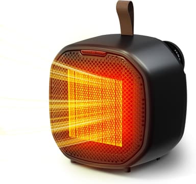 Electactic Portable Small Ceramic Space Heater w/Thermostat, 1200W Indoor Electric Space Heater Fan with Overheat & Tip-Over Protection, Heat Up 200 Square Feet for Office Room Dorm Desk