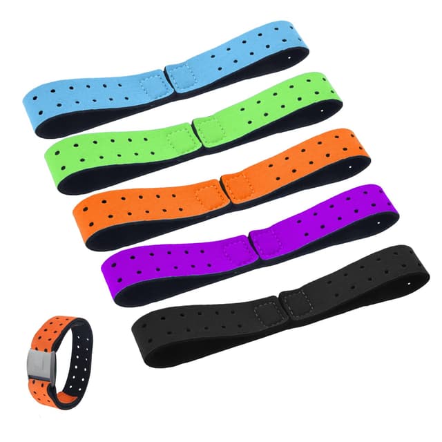 Soekoa 5pcs Replacement Heart Rate Monitor Bands, Replacement Heart Rate Armband Strap, 5 Colors Soft Heart Rate Strap Compatible with OTF, Orange Theory Fitness Adjustable Armband