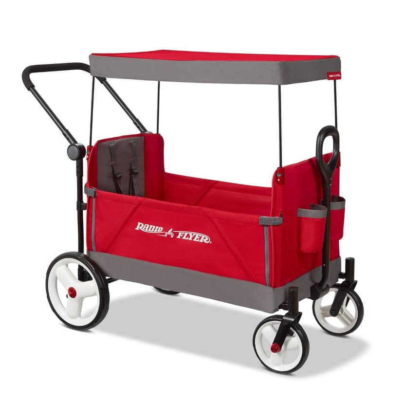 Radio Flyer Wagon for Kids, Baby Stroller, Outside Toys for Toddlers 1-3, Rolling Cart, Beach Cart with Wheels, Convertible Stroller Wagon for Kids Ages 1+ Years, Red