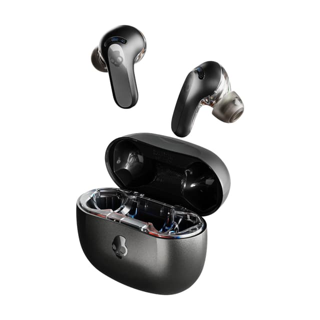 Skullcandy Rail ANC Wireless Earbuds, Bluetooth Headphones, Active Noise Cancelling, Up to 38 Hours Battery, Microphone for iPhone Android, Customizable via Skull-iQ App - True Black