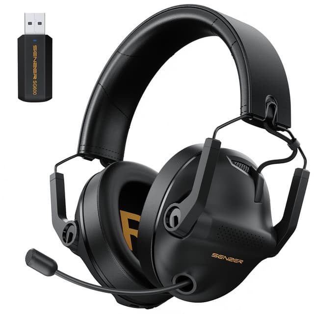 SG600 Wireless Gaming Headset for PC, PS5, PS4, Laptop, Mac, Nintendo Switch, 2.4GHz & Bluetooth 5.3 Gaming Headphones with Noise Canceling Mic, Stereo Sound, 70+Hr Battery, 15ms Latency