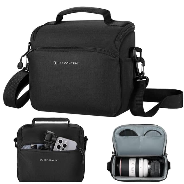K&F CONCEPT Camera Sling Bag Small Crossbody Camera Case DSLR/SLR/Cute Compact Shoulder Photography Bags for Photographers