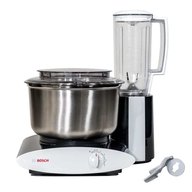 Bosch Blender Bundle - Black Universal Plus Mixer with Stainless Steel Bowl, Dough Hook Extender, and Blender