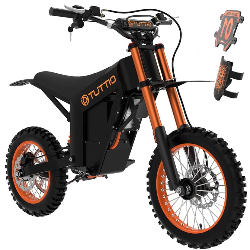 Tuttio Electric Dirt Bike Teens Adults 2000W-37MPH Electric Bike 48V 21AH Removable Battery with Hydraulic Brakes Mid-Drive Motor 200NM for Off-Road Mountain Snow Sand Beach (21AH Dirt Bike)