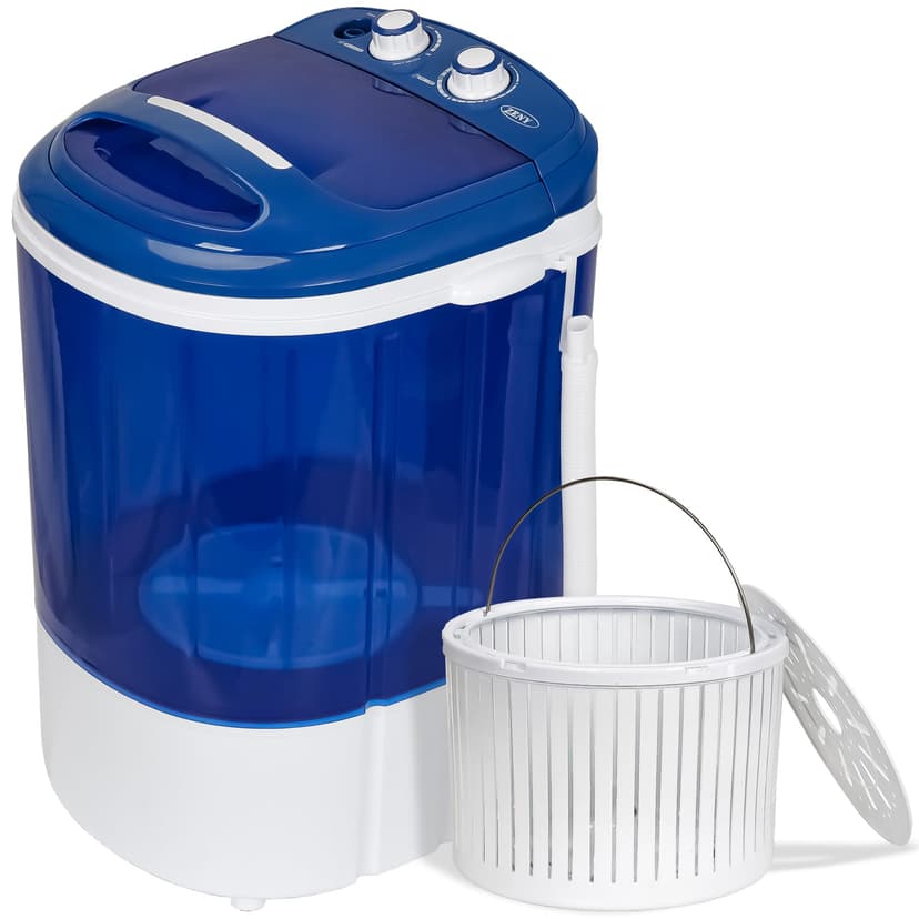 ZENY Portable Mini Washing Machine 8 lbs Washing Capacity Semi-Automatic Compact Washer Spinner Small Cloth Washer Laundry Appliances for Apartment, RV, Camping, Single Translucent Tub Blue