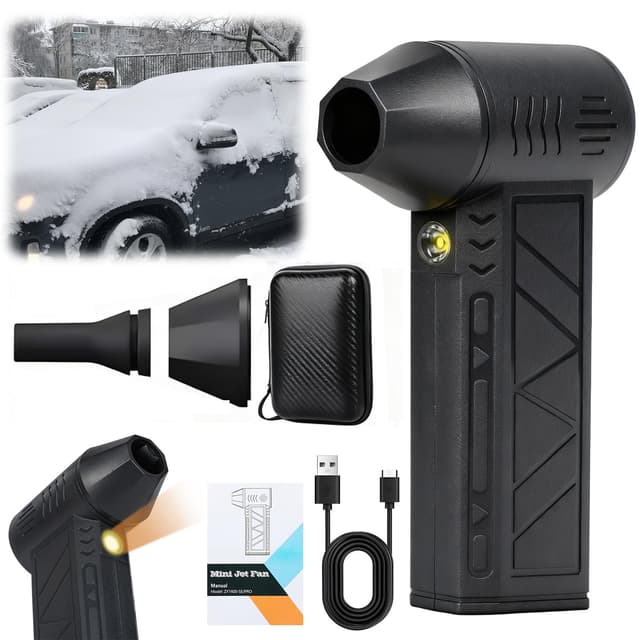 MeiAid Snow Whiz 2026 Upgrade LED Turbo Snow Blower, 3 Gear Electric Air Blower for Car, Home, Keyboard