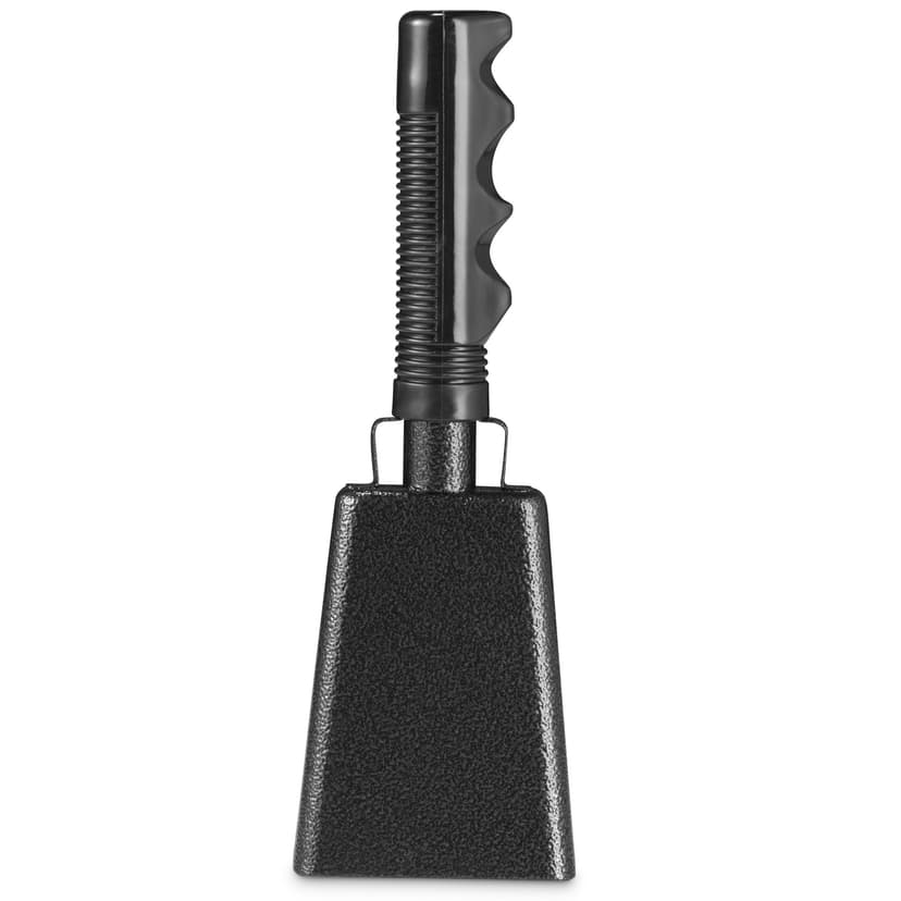 Steel Cow Bell Loud Cheering Noise Makers for Sporting Events, Cowbell with Handle For Football Games, School Spirit, Rallies & Celebrations - Large Cow Bells Black Matel Percussion Music Instrument