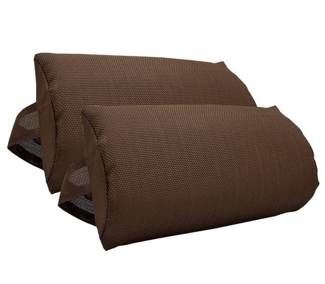 Zero Gravity Chair Set of 2 Replacement Pillow Headrest with Elastic Band, Universal Soft Removable Padded Cushion Head Pillow for Zero Gravity Lounge Chair, Folding Patio Lawn Recliner Chair, Brown