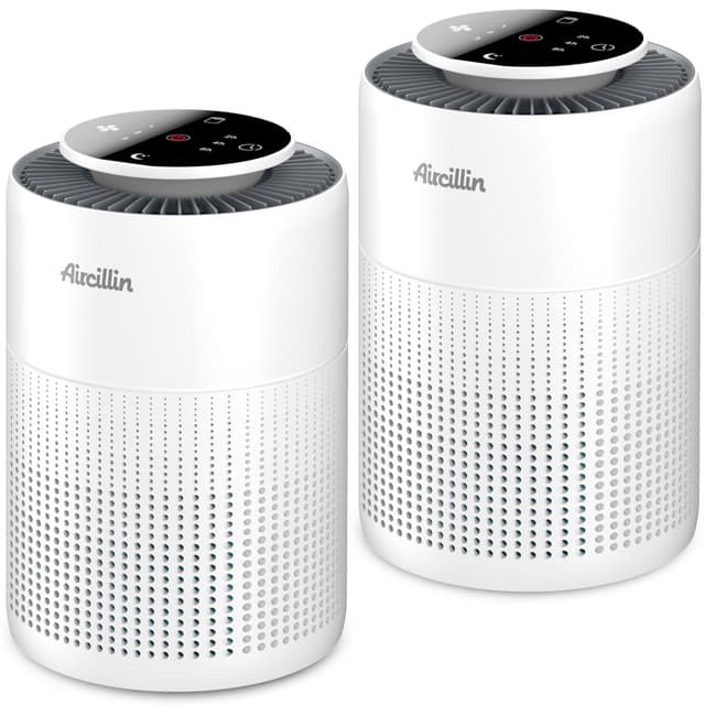 2 Pack Air Purifiers for Home Bedroom H13 True HEPA Air Filter Cleaner, Odor Eliminator, Remove Smoke Dust Pollen Pet Dander, Night Light For Home Living Room Dorm, Quiet 24dB Filtration System