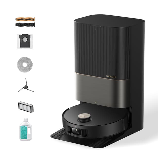 DREAME X50 Ultra Complete Robot Vacuum and Mop with Auto-Empty and Mop Self-Cleaning, 20,000Pa Suction, Obstacle Avoidance and 360° Navigation, Corner to Edge Deep Cleaning, Detangling Brush (Black)