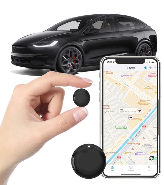 GPS Tracker for Vehicles - Car Tracker Device Hidden for Vehicles, Real-Time Mini Tracker Device for Vehicles, No Monthly Fee Subscription No SIM Card Required(Available for Android and iOS) (Black)