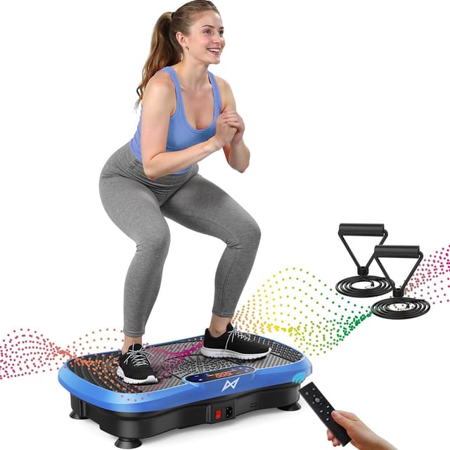 AXV Vibration Plate Fitness Platform Exercise Machine Vibrating Shaking Full Body Shaker Workout Vibrate Stand Shake Board Sport Gym for Weight Loss Fat Burner for Women Men