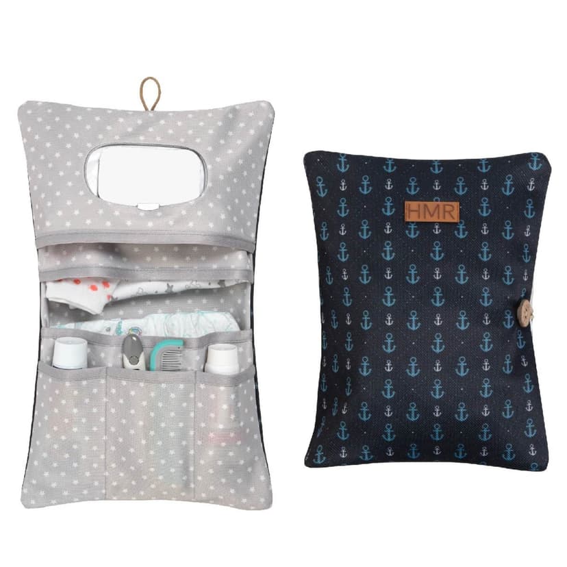 HAMUR Baby Diaper Bag Organizer – Travel-Friendly, Compact & Foldable | Stroller Pouch for Newborn Essentials – Must-Have for Boys & Girls (Anchor)