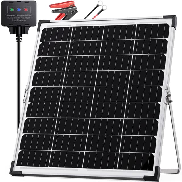 Callsun 30W 12V Solar Battery Charger & Maintainer, Waterproof Trickle Charging Kit with IP68 Intelligent Controller, High-Performance Tempered Glass, for Car, RV, Marine, Camper and Trailer