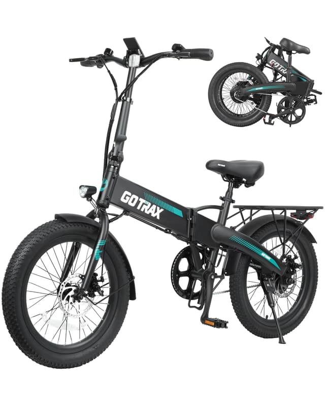 Gotrax R1 20" Folding Electric Bike with 40 Miles Range by 48V Battery, 20Mph Power by 350W, Weighs Only 45lbs, LCD Display & 5 Pedal-Assist Levels, Suitable for Leisure Riding&Commuting Black