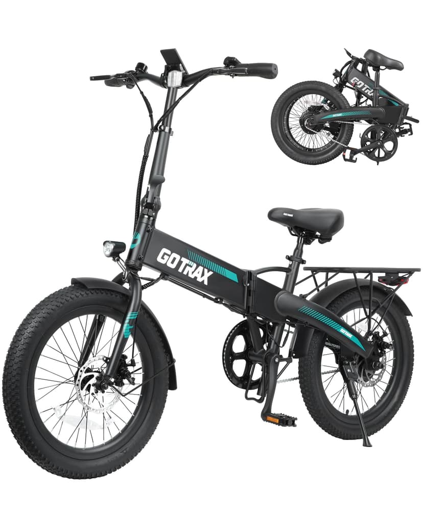 Gotrax R1 20" Folding Electric Bike with 40 Miles Range by 48V Battery, 20Mph Power by 350W, Weighs Only 45lbs, LCD Display & 5 Pedal-Assist Levels, Suitable for Leisure Riding&Commuting Black