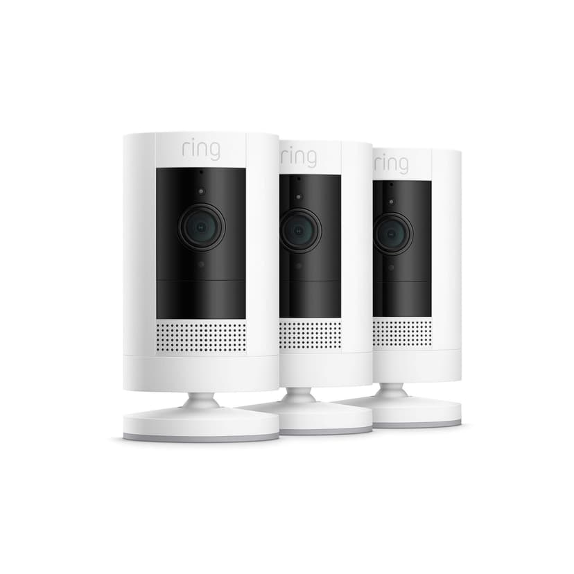 All-new Ring Stick Up Cam Battery HD security camera with two-way talk, Works with Alexa – 3-Pack