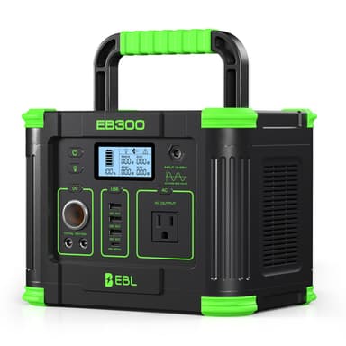EBL Portable Power Station 288.6Wh 330W Solar Generator Pure Sine Wave AC Output (600W Peak) with 5W Wireless Charger, SOS LED Light & Multi-Port Design for Camping Home Emergency RV CPAP