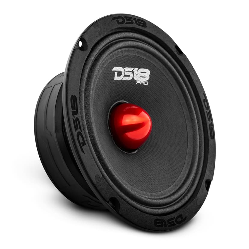 DS18 PRO-GM6B Loudspeaker - 6.5", Midrange, Red Aluminum Bullet, 480W Max, 140W RMS, 8 Ohms - Premium Quality Audio Door Speakers for Car or Truck Stereo Sound System (1 Speaker)