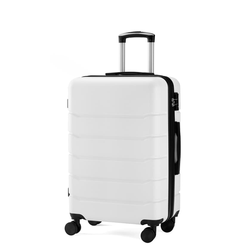 Simple Deluxe 20 Inch Hardside Carry On Luggage, Suitcase with Double Spinner Wheels & TSA Lock, Hard Shell Suitcase, Expandable Rolling Lightweight Luggage, White