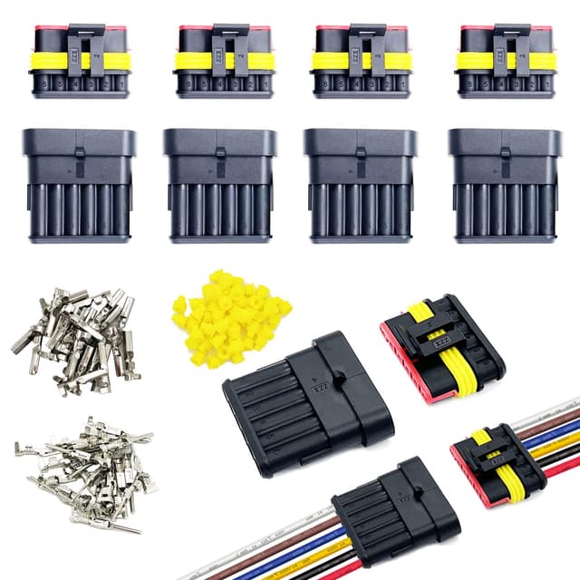 Twippo 5 Kit 6 Pin Connector Automotive Electrical Connectors Quick Connect and Disconnect 6 Wire Connectors Waterproof Connector 6 Way