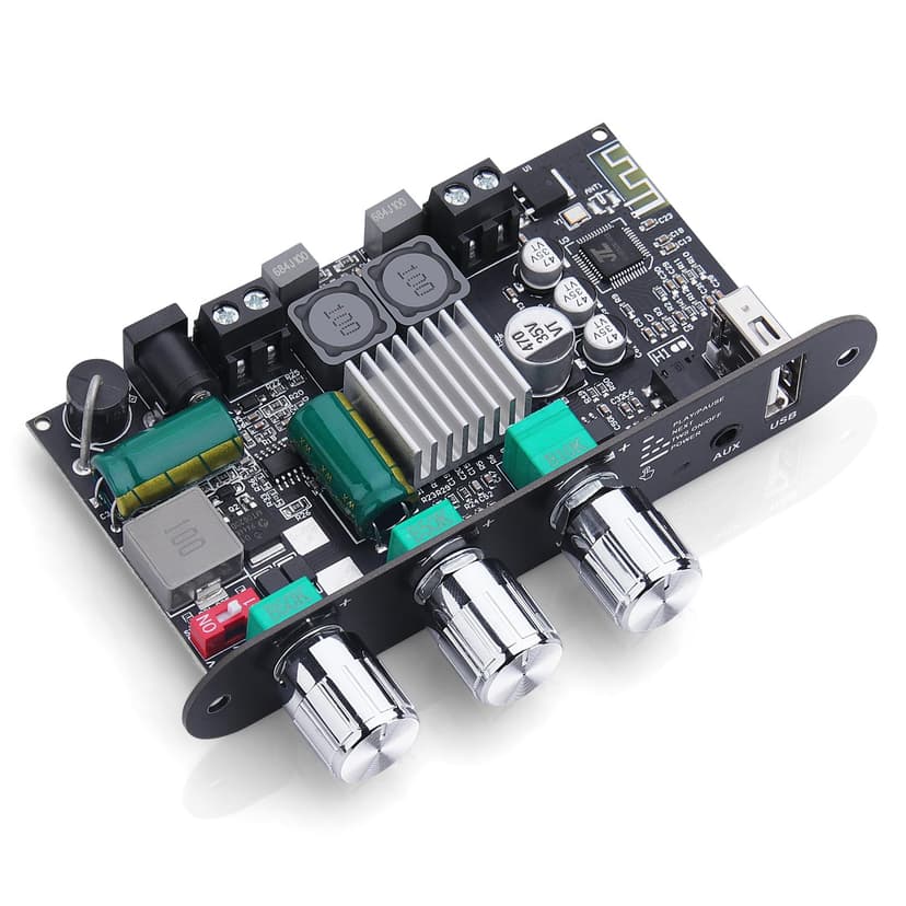 ZK-1001U Amp Bluetooth 5.3 Mono Amplifier Board with TWS, Mini Audio Amps with Boost for Home Outdoor DIY Speakers with 100W Power Output, Treble and Bass, Supports USB/AUX/BT Input, DC 9-24V