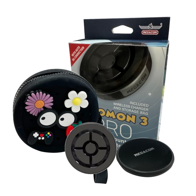 Megacom DuoMon3 Pro 1P/2P Auto Catcher, Wireless Rechargeable Pocket Auto Catcher with APP Adjustable Lights, Vibration, Sound and One Touch Reconnect - Black (Pro Version)