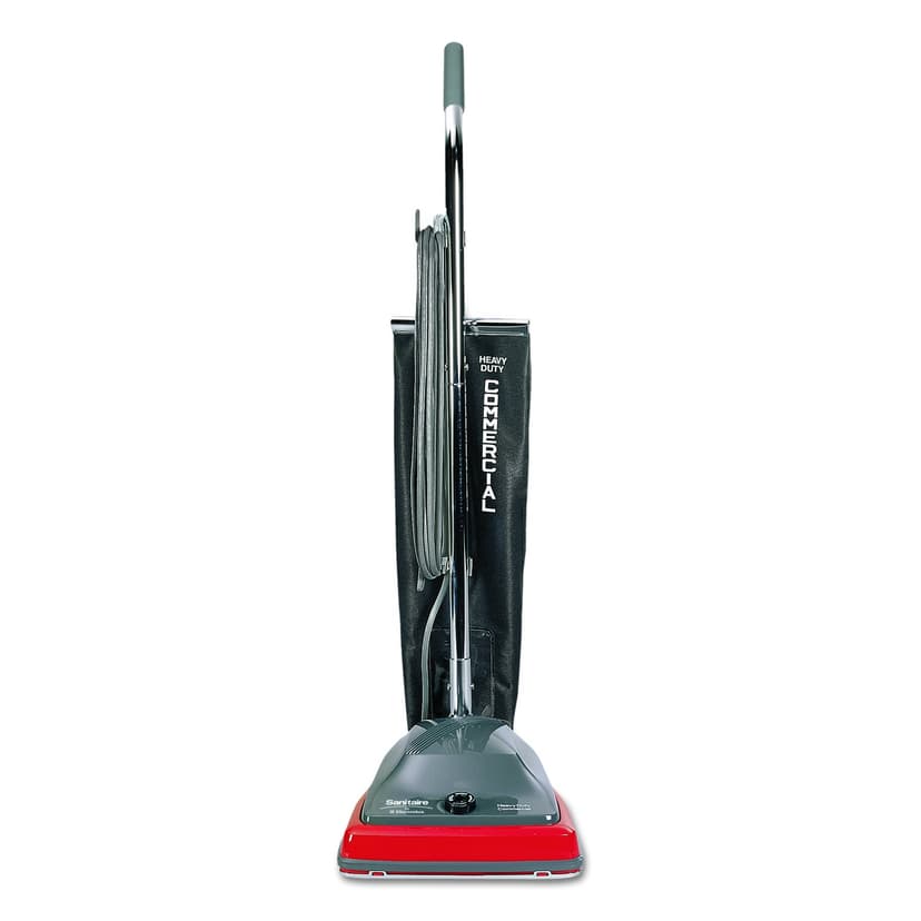 Sanitaire SC679J Commercial Lightweight Upright Vacuum, Bag-Style, 12lb, Gray/Red