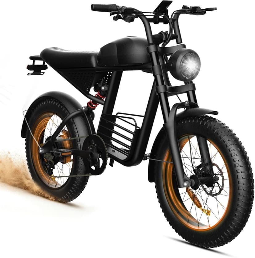 YUCHETX Electric Bike for Adults with Peak 1600W Peak Motor,Max Speed 35MPH,Up to 60Miles,Moped ebikes with 18.9AH Battery,20" Fat Tire Adult Electric Bicycle,Shipped from USA Warehouse