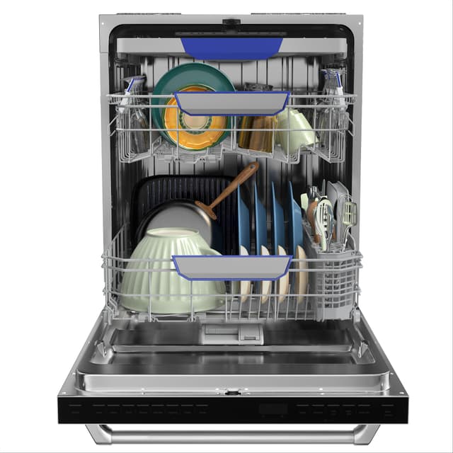 Empava 24 Inch Dishwasher Built in, 15 Place Settings, Triple Spray Arms, Dual-Dry System, Stainless Steel Interior, 45 dB Ultra Quiet, Energy Star Certified