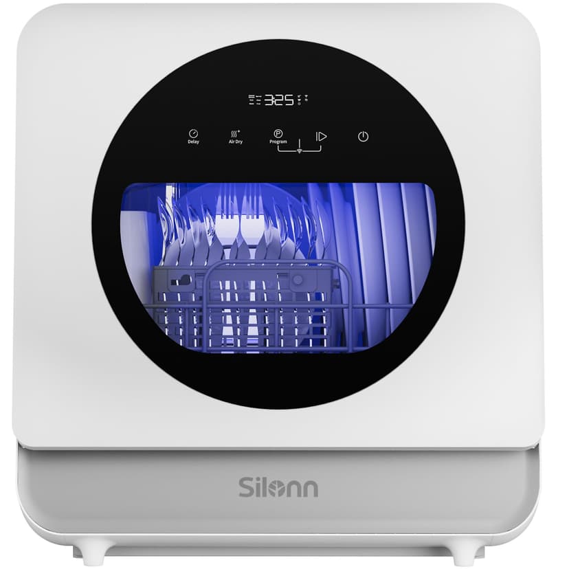 Silonn Portable Countertop Dishwasher, Smart App Control, Triple-Jet Cleaning, Built-In Dual Supply &Water Tank. Compact for Apartment, RV, Dorm