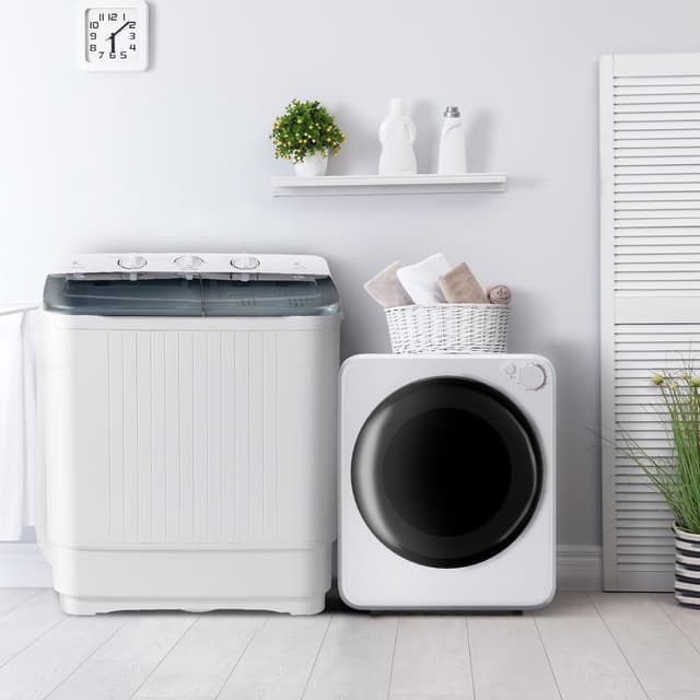 DOGHLY Portable Washer and Dryer Combo Set, 1.8 Cu.Ft Portable Clothes Dryers, 5 Drying Modes, 22 lbs Fully Automatic Washing Machine, Compact Washer and Dryer for Apartment, RV, Dorm